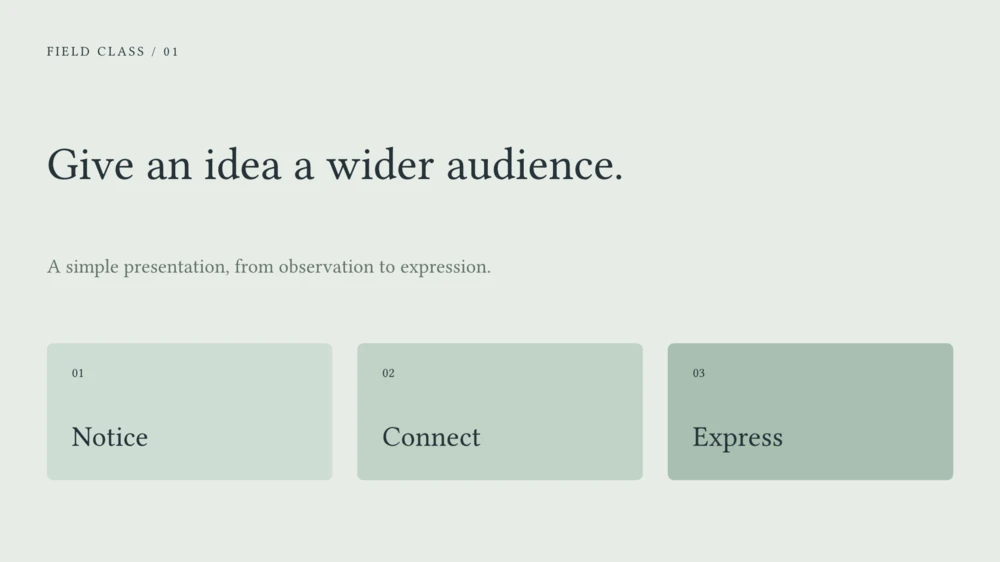 An original landscape presentation page